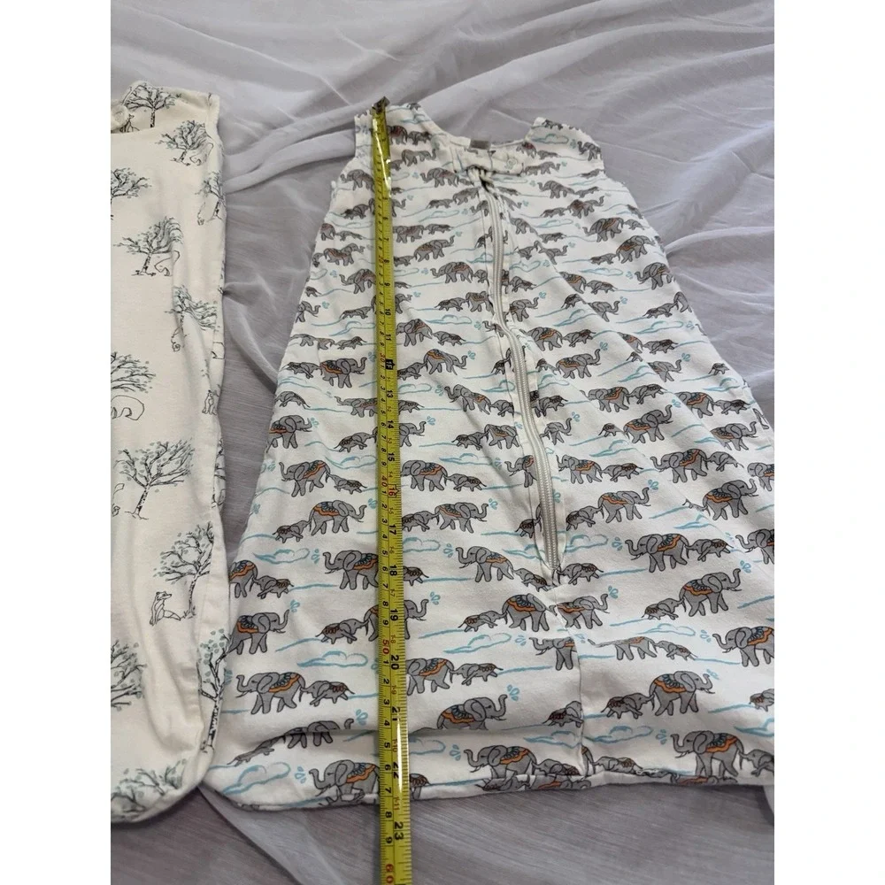 Lot Of 2 Touched by Nature Bear Elephant Baby Organic Cotton Sleep Sack 0-6 - Picture 6 of 9